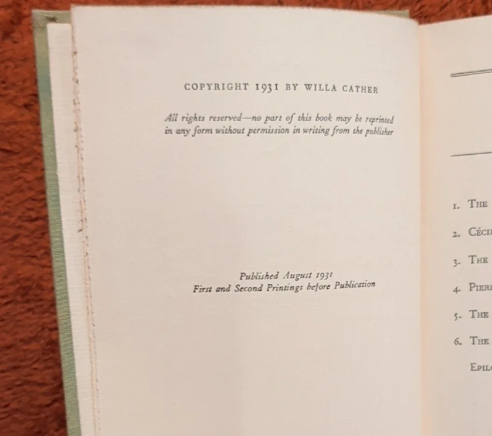 Willa Cather 'Shadows on the Rock' ( Hardcover )